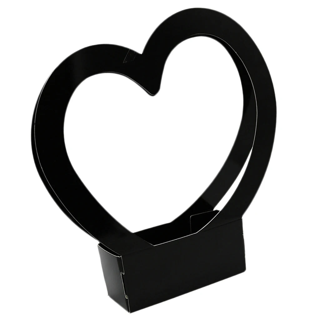 Black 20.5x8.5x39cm Цветочный упаковка букета Подарочная коробка конверт бумажные коробки-любовь в форме сердца, 4 цвета - Цвет: Black 20.5x8.5x39cm