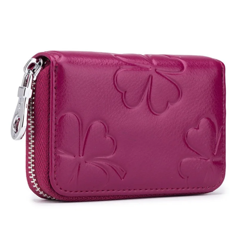 

RFID New Style Embossed Wallet Fashion Genuine Leather Multi-Card Holder Card Clamp Carrying Change Packet Women's 16 Card Holde