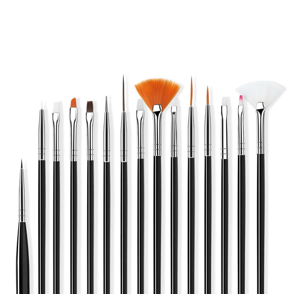 

Hot sale Nail Brush For Manicure Gel Brush For Nail Art 15Pcs/Set Ombre Brush For Gradient For Gel Nail Polish Painting Drawing