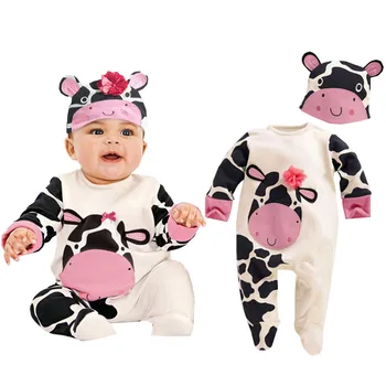

Baby Rompers+Hat Cartoon Animal Boys Girls Jumpsuit Infant Costumes Newborn Body Baby Clothes Set 2pcs Lovely baby sets 0-12M
