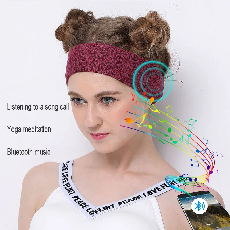 Горячая Bluetooth музыка оголовье эластичный дышащий Музыка динамик наушники Спорт на открытом воздухе головные уборы унисекс