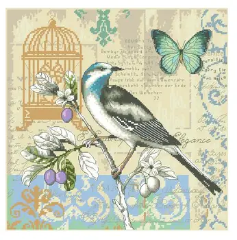 

HH WY Free Delivery Top Quality Lovely Counted Cross Stitch Kit Nature Study Bird Fruit Plant Butterfly dim 35290 70-35290