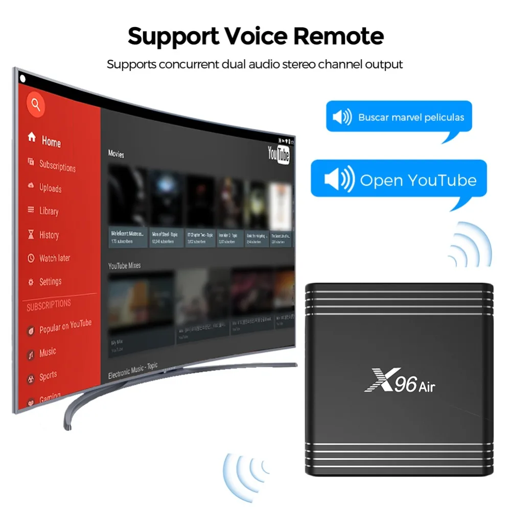 X96 Air 4 Гб 64 ГБ Android 9,0 ТВ приставка Amlogic S905X3 четырехъядерный 2,4G 5G Wifi BT4.1 8K поддержка Youtube Netflix X96 Air Smart tv приставка