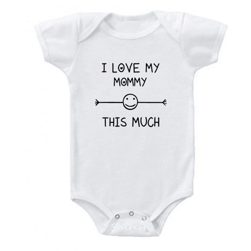 I Love My Mommy This Much детские комбинезоны, хлопковая одежда с короткими рукавами для младенцев, детский комбинезон, одежда для маленьких мальчиков и девочек с принтом «мама»