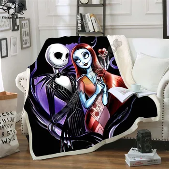 

The Nightmare Before Christmas Jack Skull Sherpa Blanket Plush Velvet Warm Sheet Cartoon Office Nap Blanket JACK-002
