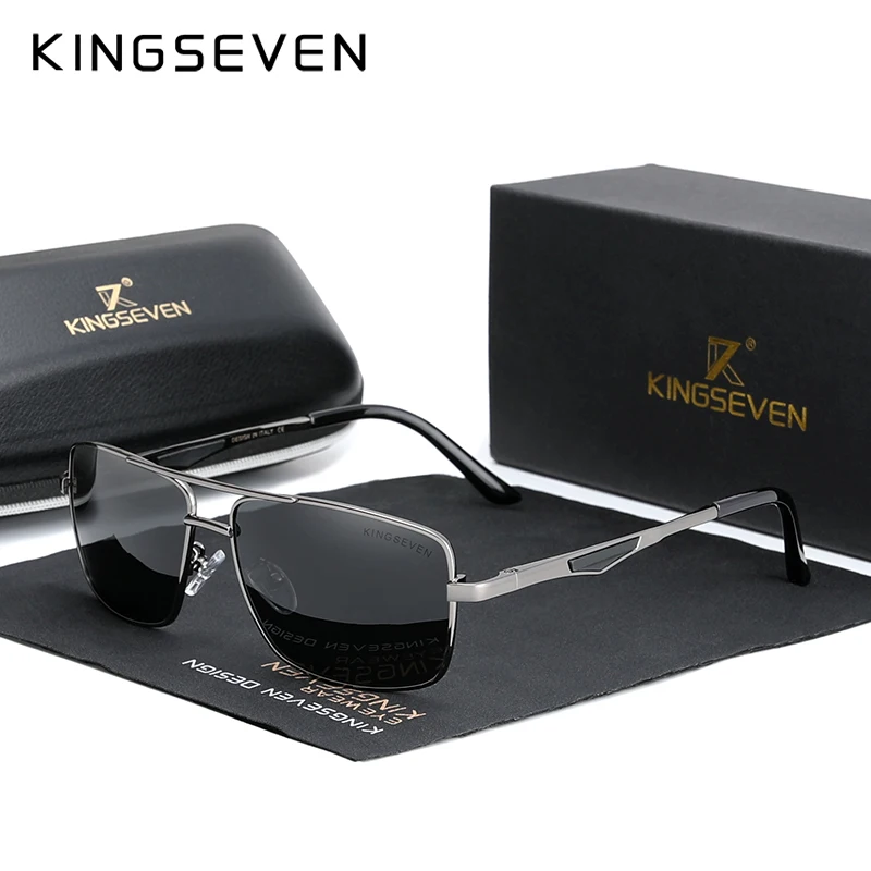 KINGSEVEN 2021 Brand Classic Square Polarized Sunglasses Men's Driving Male Sun Glasses Eyewear UV Blocking Oculos N7906