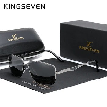 KINGSEVEN-클래식 스퀘어 편광 선글라스, 남성용 운전 안경, UV 차단, Oculos N7906, 2022 브랜드