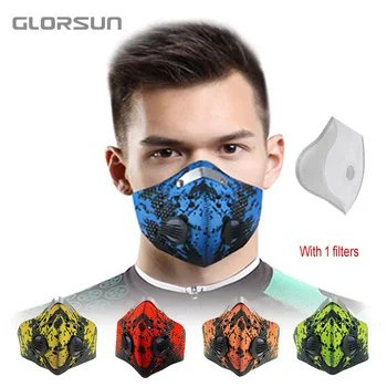 

GLORSUN Mouth Face Mask Dustproof Anti Pollution Smog Masks Custom Neoprene Filter Dust pm2.5 bike cycling Half Face Mask