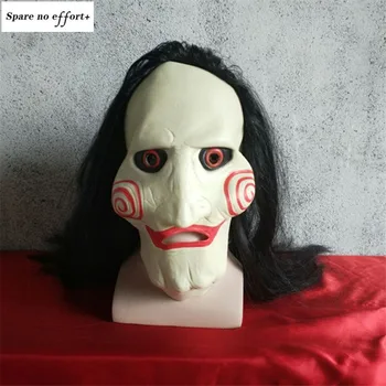 

Killer Movie Ball Halloween Horror SAW Men's Devil latex Headgear With Chainsaw Horror Halloween Mask Steampunk Party Decor