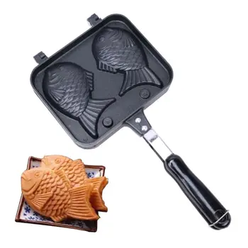 

Home Japanese Non-stick Taiyaki Fish Shaped Bakeware Waffle Pan Maker 2 Molds