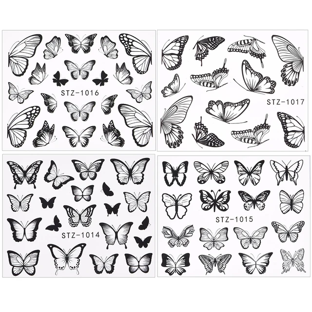 1Pcs Water Nail Decal and Sticker Flower Leaf Tree Green Simple Summer DIY Slider for Manicure Nail Art Watermark Manicure Decor 4Pcs TA609-612