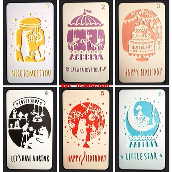 

Happy Birthday Painting Template DIY Bullet Journal Stencil Scrapbook Album Decoration Cake template Children's Drawing Template