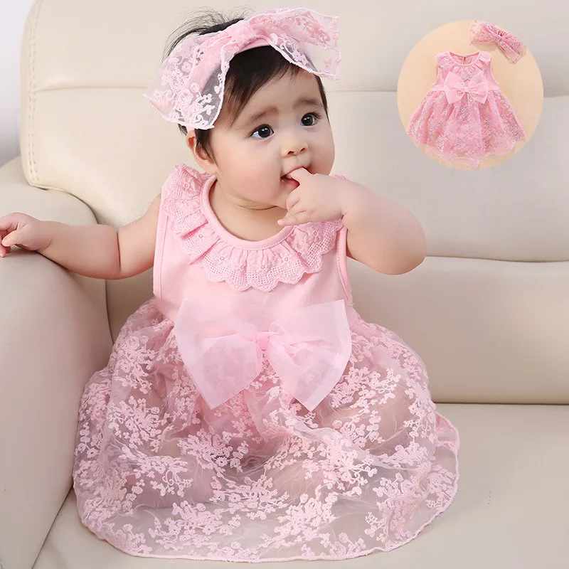 

New Born Baby Girls Infant Dress & Clothes Lace Bow 1st Birthday Dress For Baby Girl Newborn Baby Girl Dresses 0-12 Months