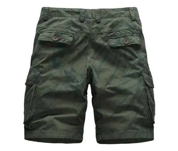 Men Shorts Hot Sale Summer Casual Solid Print Plus Size Cotton Short Pants Men Outwear Elastic Loose Knee-Length Shorts