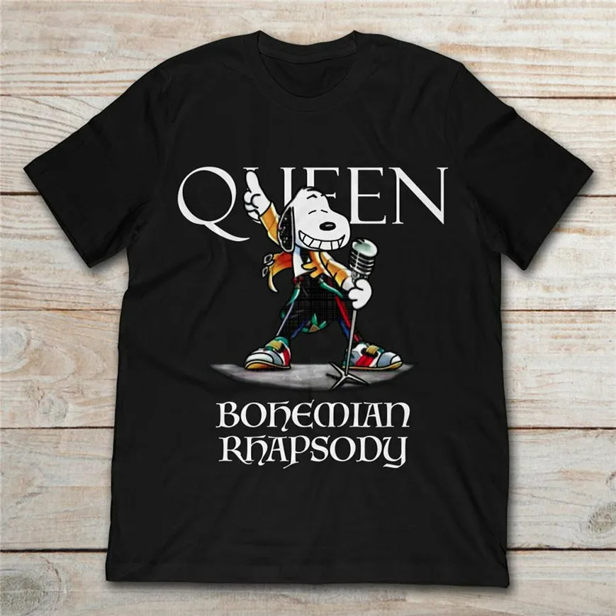Sn00Py Freddie Mercury Queen Bohemian Rhapsody T Shirt Black Cotton Men S-6Xl New Unisex Funny Tee | Мужская одежда
