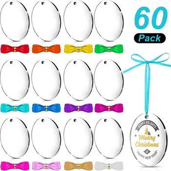 

Acrylic Transparent Star Heart Oval Discs Keychain Blanks Tassel Jewelry Making T4MD