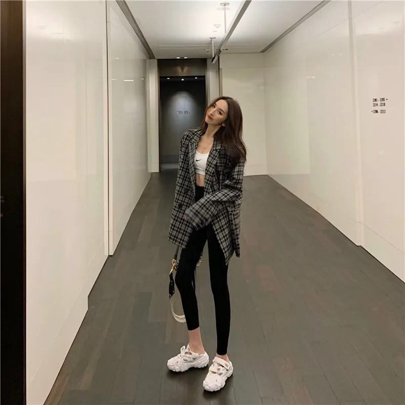 

Loose-Fit British Style Plaid Suit Jacket Online Celebrity Slimming Versatile Tops Women's Autumn Casual Suit 2019 New Style