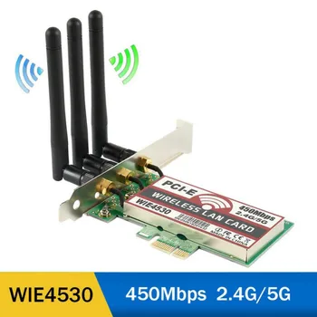 

Dual Band 450Mbps WiFi Wireless PCI-Express Card Desktop Card For Intel CPU For Windows XP/7/8/8.1/10