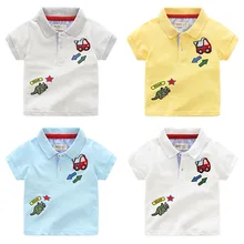 Коллекция года, летняя одежда в Корейском стиле, Детская Хлопковая футболка с короткими рукавами и вышивкой, топы, рубашка-поло