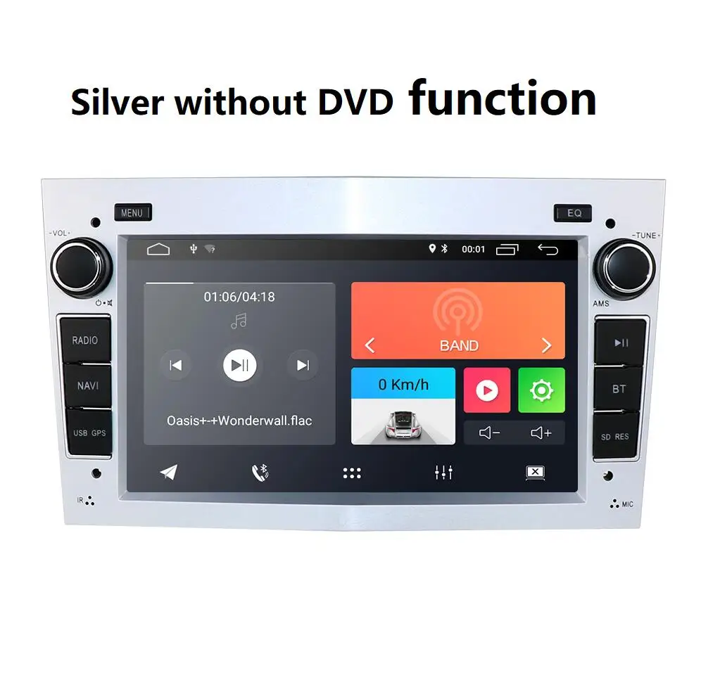 Android 9,0 2Din автомобильный DVD gps-навигация Авторадио для Opel Astra H G J Antara Vectra Zafira Vauxhall с CAN-BUS wifi OBD DVR - Цвет: silver  without DVD