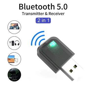 

2 In1 Bluetooth 5.0 Adapter Transmitter Receiver Wireless Adapter 3.5mm Jack Stereo Music For Car AUX Universal Computers Access