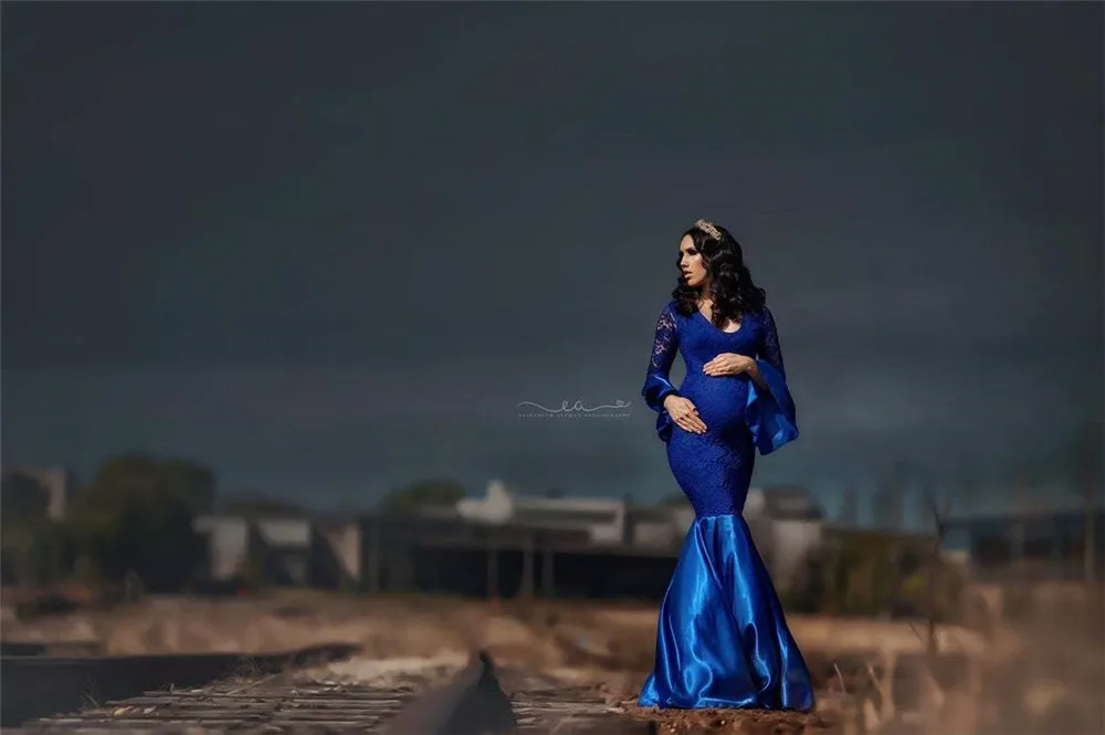 Elegence Lace Maternity Dresses For Photo Shoot Props Sexy Pregnancy Dress For Photography Long Pregnant Women Maxi Gown Clothes (4)