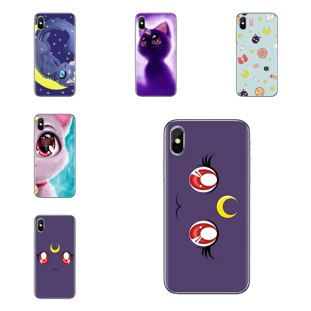 Lovely Cartoon Sailor Moon Luna Cats Soft Transparent Cases For Xiaomi Redmi 4A S2 Note 3 3S 4 4X 5 Plus 6 7 6A Pro Pocophone F1 |
