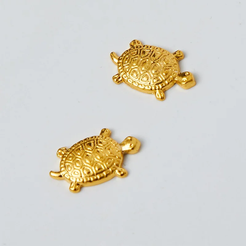 100Pcs Mini Golden Money Turtle Small Tortoise Blessing Feng Shui Bring Fortune 