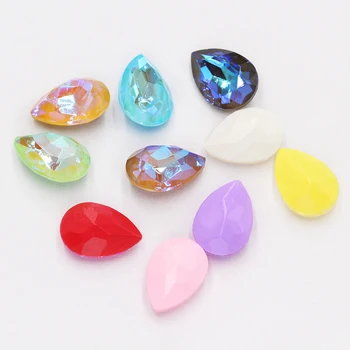 

4X6mm Drop Shape Rhinestones Mocha Color Crystals Strass K9 Glass Pointback Glue On Crystals DIY Art Crafts Rhinestones