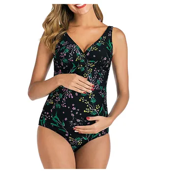 

TELOTUNY 2020 NEW HOT SELL Women V-Neck Maternity Pregnant Tankinis Printed Bikinis Swimsuit Beachwear Summer