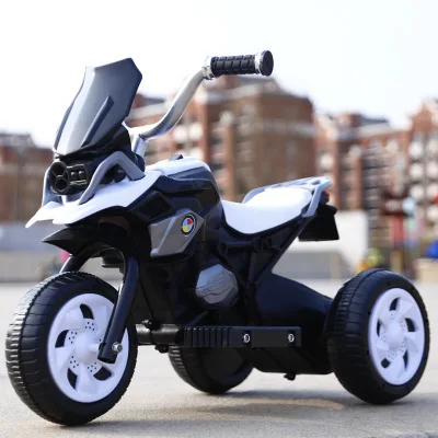 Детский Электрический мотоцикл трицикл зарядки автомобиля с легкой музыкой электрический автомобиль для детей езда на мальчиков Игрушка для 1-2-6 лет - Цвет: Electric white
