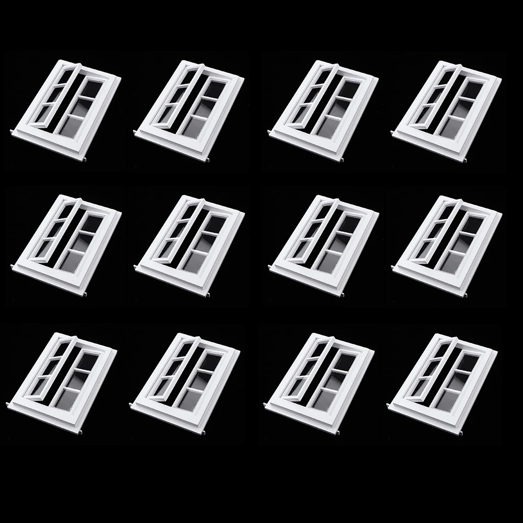 12 Lot 1/12 Mini White Windows Dolls House DIY Accs Children Toys Playset 12 Lot 1/12 Mini White Windows Dolls House DIY Accs Children Toys Playset