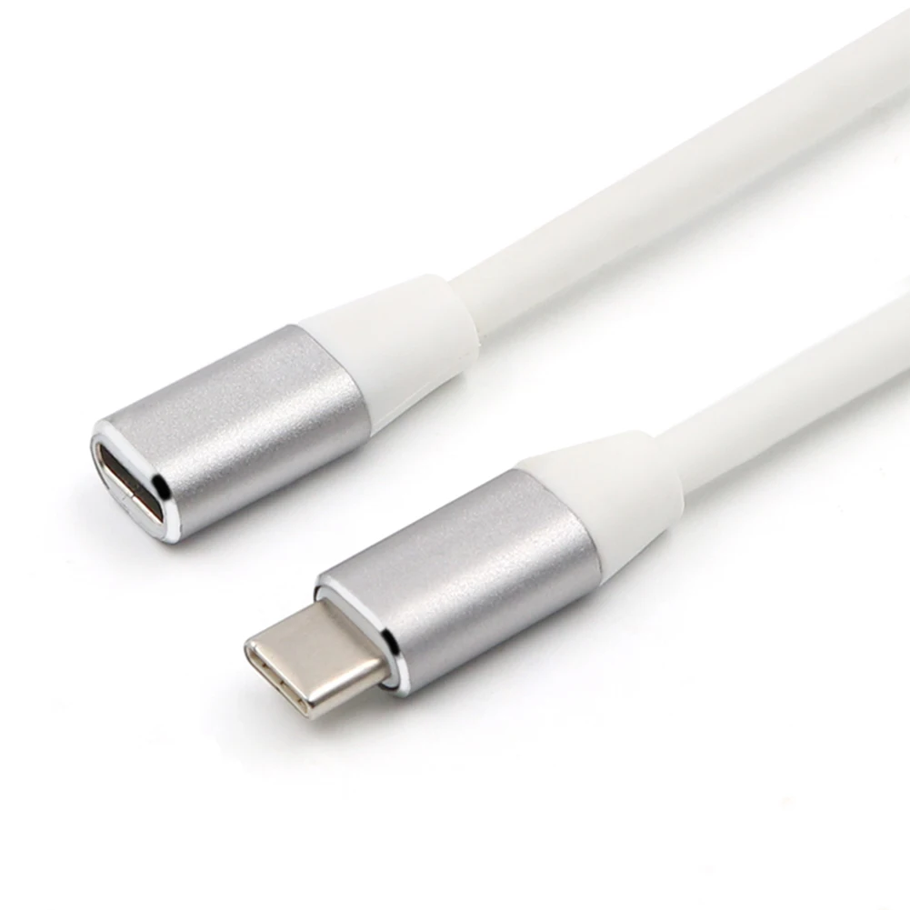 1 м ПВХ мужчин и женщин шнур Тип C USB 3,1 мужчин и женщин удлинитель Кабель для передачи данных провода расширение разъем - Цвет: Grey