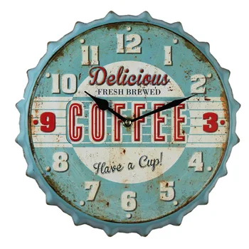 

Vintage beer covered wall clock creative and fashionable wall watch in living room clocks wall home decor shabby chic gift idea
