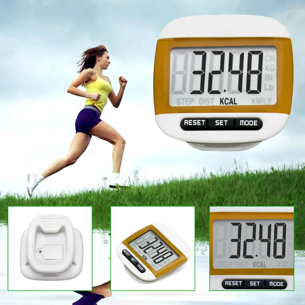 HIINST LCD Digital Step Pedometer Walking Calorie Counter Distance Run Belt Clip New Smart Health Fitness Sport Pedometer 319