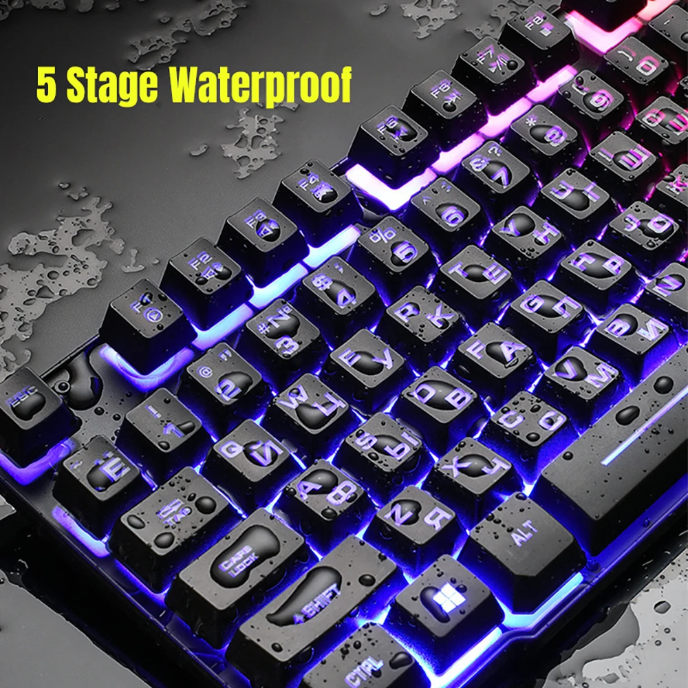 VicTsing XR992 Gaming Keyboard And Mouse Set Rainbow Backlight USB Ergonomic For PC Laptop Gamer Games Mouses And Keyboards Kit (5)
