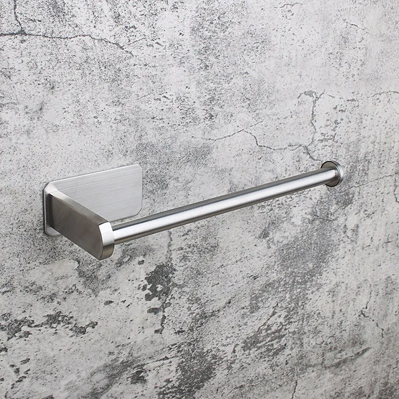 Kitchen Roll Paper Self Adhesive Wall Mount Toilet Paper Holder Stainless Steel Bathroom Tissue Towel Accessories Rack Holders