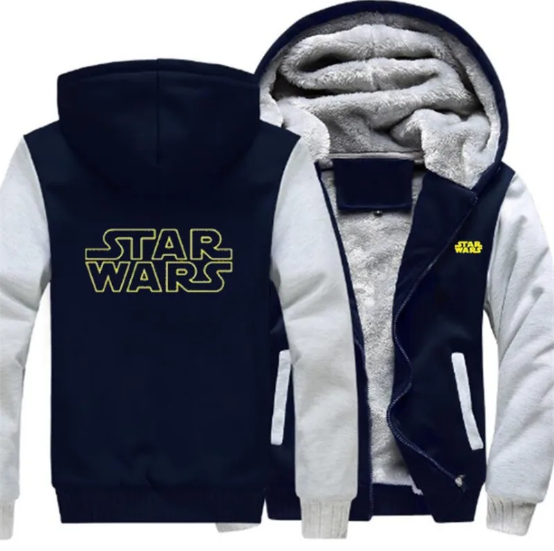 Звездные толстовки Star Wars мужские/wo мужские толстовки с принтом теплые мужские куртки повседневные толстовки на молнии зимние утепленные флисовые пальто костюм из фильма - Цвет: 2