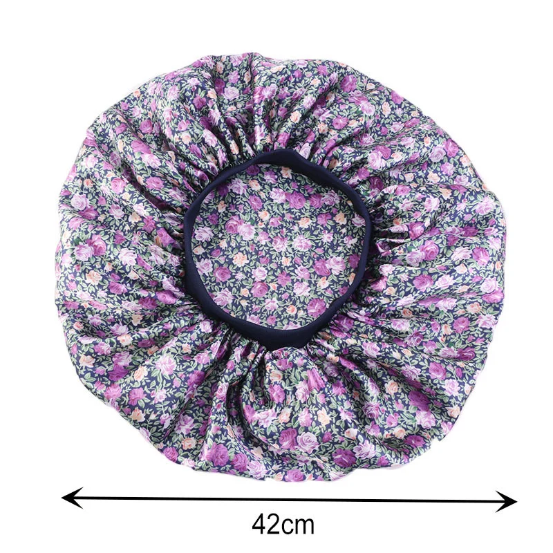 Дамская очень большая Кепка для укладки волос s шапочка для сна с эластичной лентой Женская Повседневная Атласная шапочка спальный слой Гладкий Уход за волосами