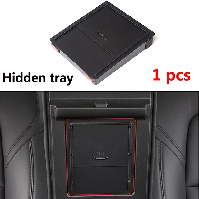 For Tesla Model 3 2021 Model Y Center Console Organizer Tray 1-3PCS Interior Accessories For Tesla 2022 Model 3 Y Storage Box 1pcs Hidden tray