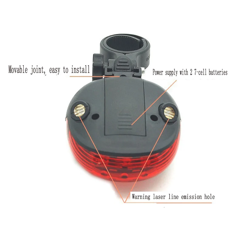 Bicycle light Laser Taillight T3 Security Caution Lamp A Mountain Country Ride Luggage Prepare 5led Circular Flying Saucer