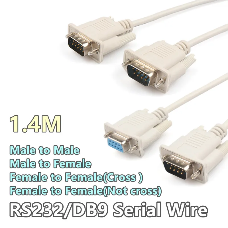Cavo Seriale Db9 Cavo Di Prolunga Rs232 Da Femmina A Femmina Da Maschio A Femmina Da Maschio A Maschio Linea Di Porte Non/Incrociate