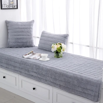 

Long Plush Carpet for Bedroom Bay Window Solid Winter Warm Non-Slip Area Rugs Seat Mats Floor Living Room Warm Hairy Carpet Mat