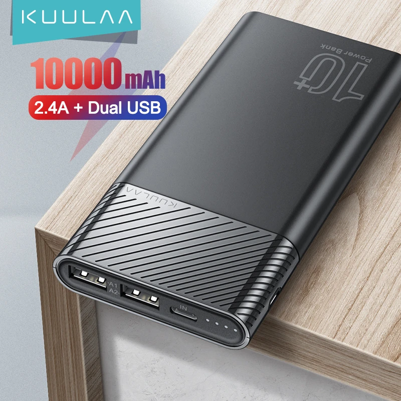 KUULAA Power Bank 10000mAh QC PD 3.0 PoverBank Fast Charging PowerBank 10000 mAh USB External Battery Charger For Xiaomi Mi 10 slim power bank