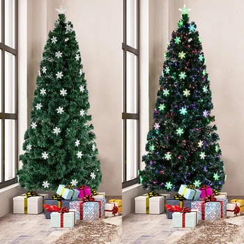 

7FT Spray White PVC Christmas Tree 870 Branches Holiday Party DIY Home Decoration 6FT Small Light Fiber Christmas Tree