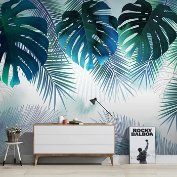 

Custom Mural Wallpaper 3D Plant Leaves Banana Leaf Wall Murals Modern Bedroom Living Room Sofa TV Background Photo Wall Painting