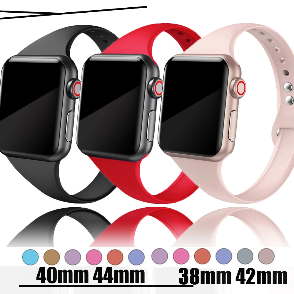 Тонкий кожаный чехол с Ремешок для наручных часов Apple watch 5 Группа 44 мм 40 мм наручных часов iWatch, ремешок 38 мм 42 мм спортивный силиконовый браслет ремешок для наручных часов Apple watch, версии 4/3/2/1 38 мм