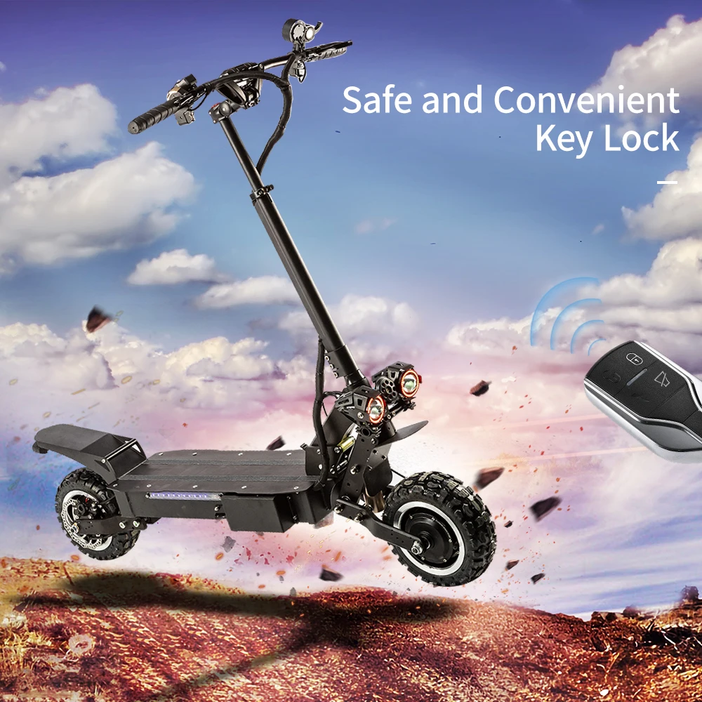 Halo Knight Powerful 60V 5600W Electric Scooter With Seat 11inch Off Road Dual Motor EScooter Folda