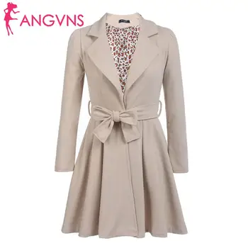 

Autumn Winter Women Pleated Hem Coat Slim Outwear Casual Turn-down Collar Long Sleeve Long Warm Solid A-Line Basic New Fashion