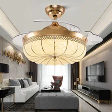 Светодиодный потолочный вентилятор, светильник для гостиной, потолочный вентилятор, светильник для спальни, домашний тихий ресторанный потолочный светильник s